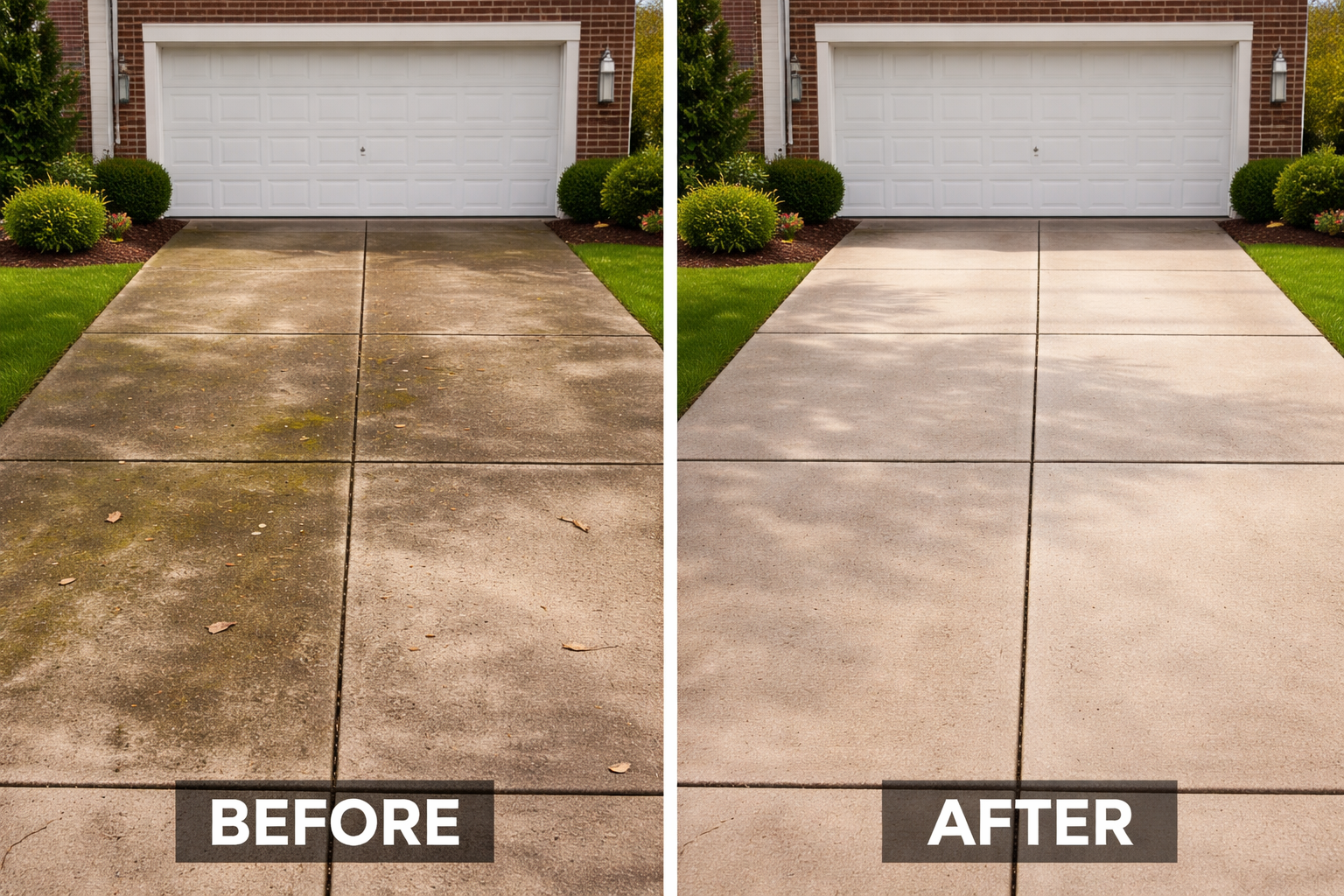 Pressure Washing Before and After